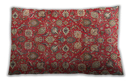 Traditional Classic Rectangular Red Lumbar Throw Pillow, 13 inch by 19 inch, lbtr4098