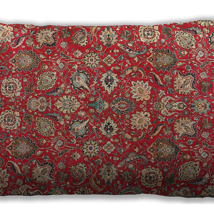 Traditional Classic Rectangular Red Lumbar Throw Pillow, 13 inch by 19 inch, lbtr4098