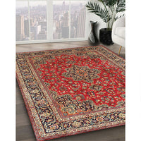 Traditional Orange Brown Medallion Rug, tr40