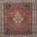 Square Traditional Orange Salmon Pink Persian Rug, tr4100