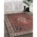 Traditional Orange Salmon Pink Persian Rug in Family Room, tr4100