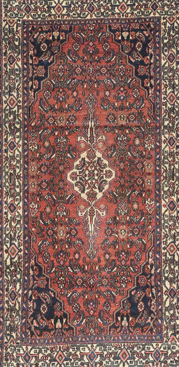 Machine Washable Traditional Orange Salmon Pink Rug, wshtr4100