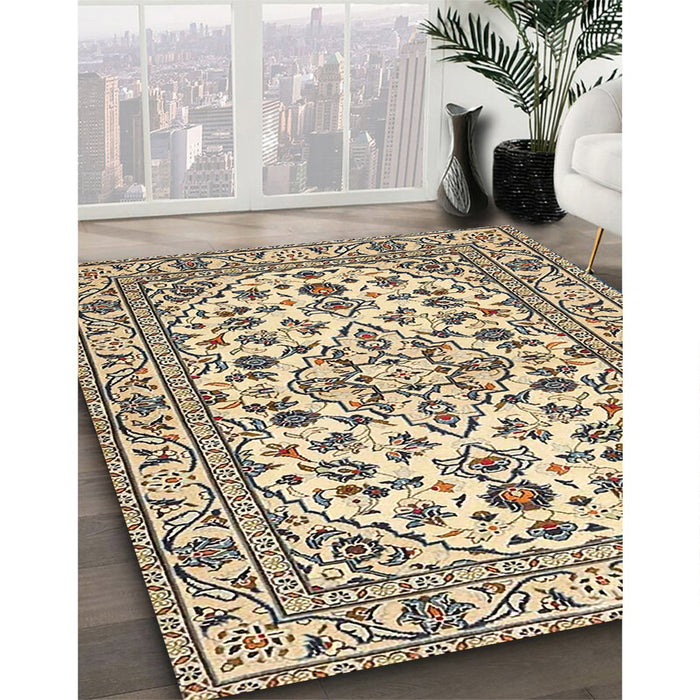 Machine Washable Traditional Brown Rug in a Family Room, wshtr4101