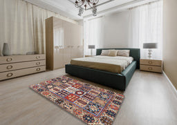 Traditional Light French Beige Brown Persian Rug in a Bedroom, tr4102