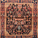 Round Machine Washable Traditional Sunrise Orange Rug, wshtr4103