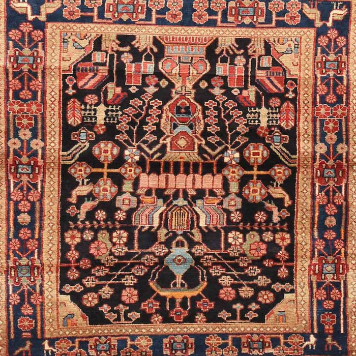 Square Traditional Sunrise Orange Persian Rug, tr4103