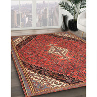 Traditional Copper Red Pink Medallion Rug, tr4104