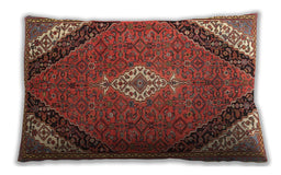Traditional Classic Rectangular Copper Red Pink Lumbar Throw Pillow, 13 inch by 19 inch, lbtr4104