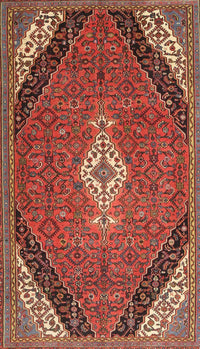 Machine Washable Traditional Copper Red Pink Rug, wshtr4104