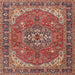 Square Traditional Light Copper Gold Medallion Rug, tr4105