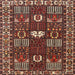 Round Machine Washable Traditional Saffron Red Rug, wshtr4106