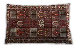 Traditional Classic Rectangular Saffron Red Lumbar Throw Pillow, 13 inch by 19 inch, lbtr4106