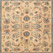 Round Machine Washable Traditional Copper Brown Rug, wshtr4107