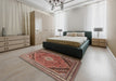 Traditional Saffron Red Persian Rug in a Bedroom, tr4108