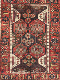 Machine Washable Traditional Saffron Red Rug, wshtr4110