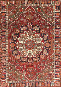 Machine Washable Traditional Tomato Red Rug, wshtr4113