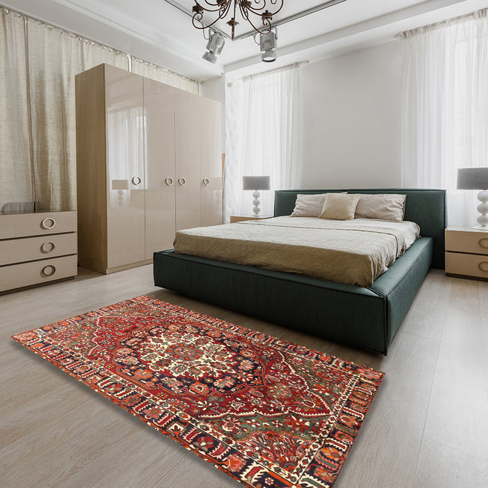 Traditional Red Persian Rug in a Bedroom, tr4113