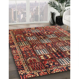Machine Washable Traditional Saffron Red Rug in a Family Room, wshtr4114