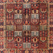 Square Traditional Saffron Red Persian Rug, tr4114