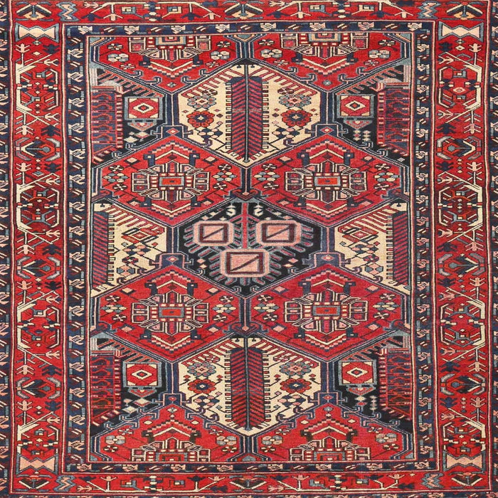 Square Traditional Dark Almond Brown Persian Rug, tr4117
