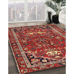 Machine Washable Traditional Orange Salmon Pink Rug in a Family Room, wshtr4118