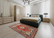 Traditional Red Medallion Rug in a Bedroom, tr411