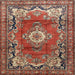 Square Traditional Red Medallion Rug, tr411