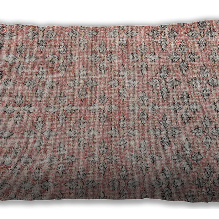 Traditional Classic Rectangular Rust Pink Lumbar Throw Pillow, 13 inch by 19 inch, lbtr4120