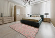 Traditional Rust Pink Persian Rug in a Bedroom, tr4120