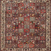 Round Machine Washable Traditional Camel Brown Rug, wshtr4121