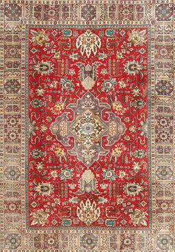 Machine Washable Traditional Red Rug, wshtr4124
