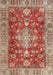 Machine Washable Traditional Red Rug, wshtr4124