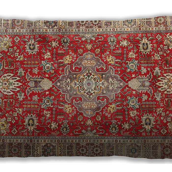Traditional Classic Rectangular Red Lumbar Throw Pillow, 13 inch by 19 inch, lbtr4124