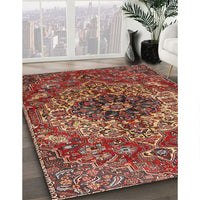 Traditional Orange Salmon Pink Medallion Rug, tr4125