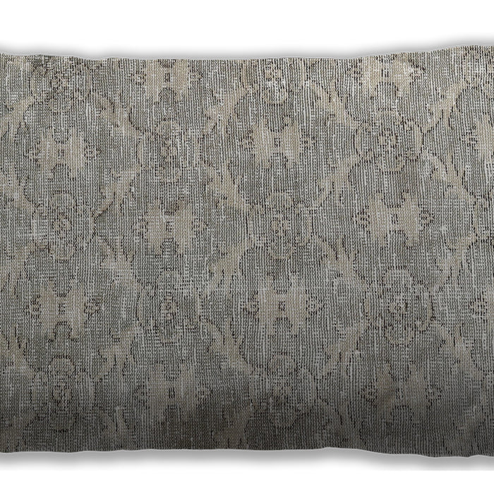 Traditional Classic Rectangular Dark White Beige Lumbar Throw Pillow, 13 inch by 19 inch, lbtr4129