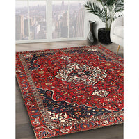 Traditional Dark Almond Brown Medallion Rug, tr4130