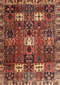 Machine Washable Traditional Saffron Red Rug, wshtr4131