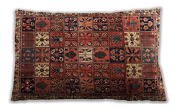 Traditional Classic Rectangular Saffron Red Lumbar Throw Pillow, 13 inch by 19 inch, lbtr4131