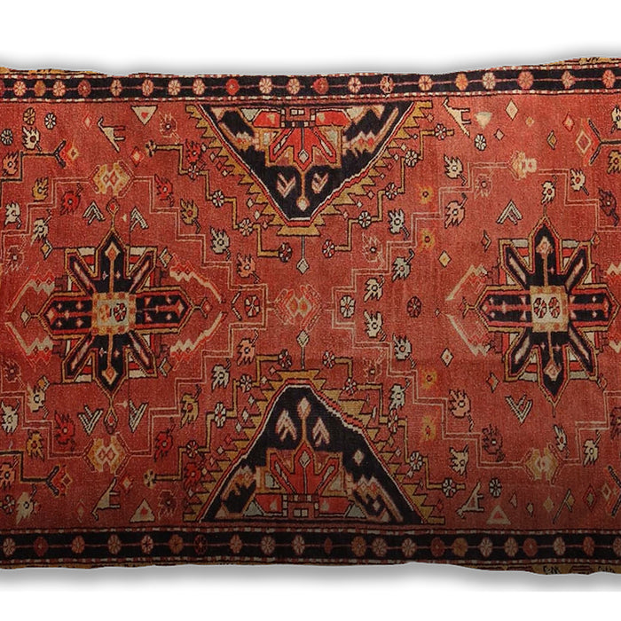 Traditional Classic Rectangular Orange Lumbar Throw Pillow, 13 inch by 19 inch, lbtr4132