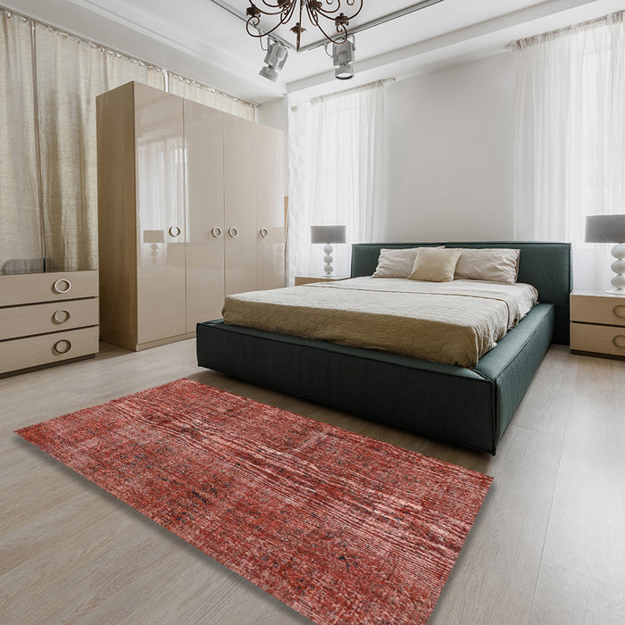 Traditional Sunrise Orange Persian Rug in a Bedroom, tr4133