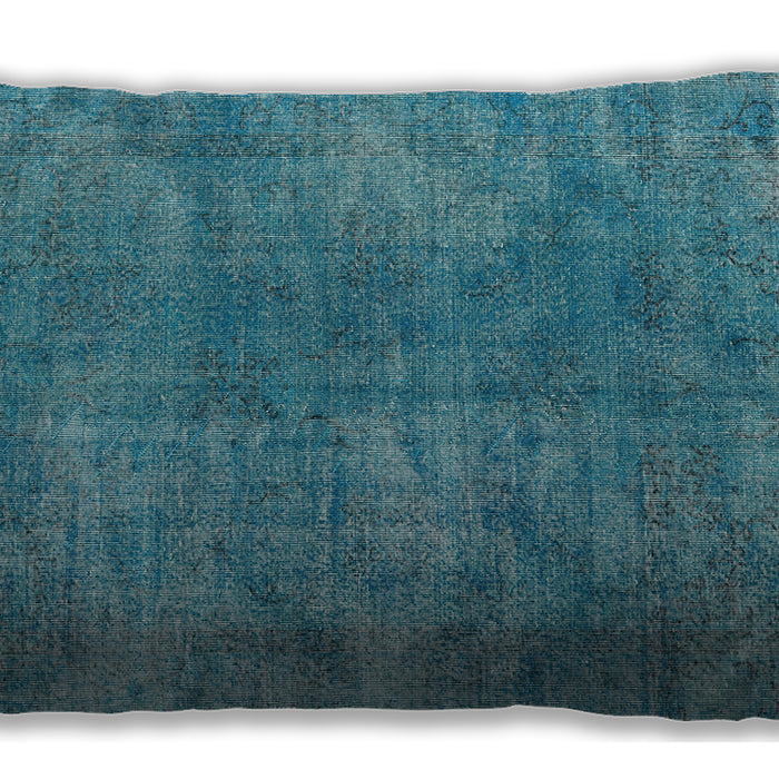 Traditional Classic Rectangular Dark Cyan Green Lumbar Throw Pillow, 13 inch by 19 inch, lbtr4135