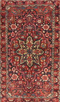 Machine Washable Traditional Tomato Red Rug, wshtr4137