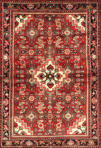 Machine Washable Traditional Tomato Red Rug, wshtr4138