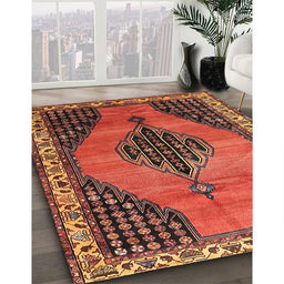 Traditional Red Medallion Rug in Family Room, tr4139