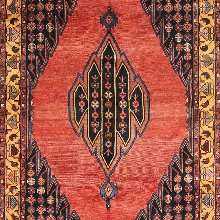 Machine Washable Traditional Tomato Red Rug, wshtr4139