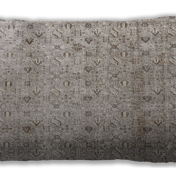 Traditional Classic Rectangular Pale Silver Gray Lumbar Throw Pillow, 13 inch by 19 inch, lbtr4141