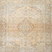 Square Traditional Deep Peach Orange Persian Rug, tr4142