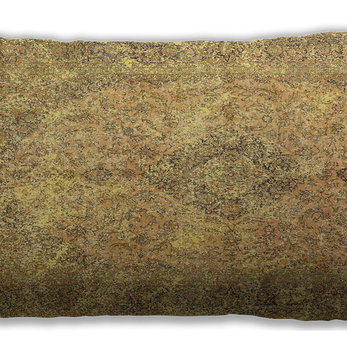Traditional Classic Rectangular Saffron Yellow Lumbar Throw Pillow, 13 inch by 19 inch, lbtr4143