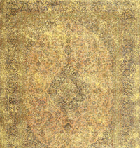 Machine Washable Traditional Saffron Yellow Rug, wshtr4143