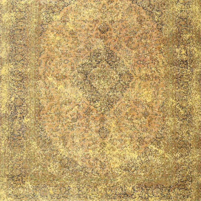 Square Traditional Saffron Yellow Persian Rug, tr4143